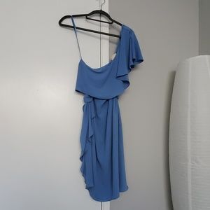Blue Michael Kors one shoulder dress